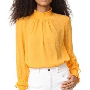 English Factory Swiss Dot Romantic Blouse Marigold Sz M